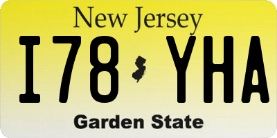 NJ license plate I78YHA
