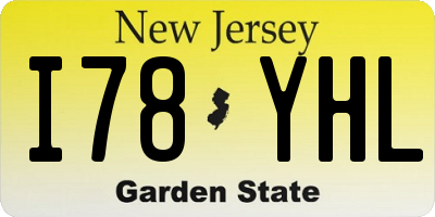 NJ license plate I78YHL