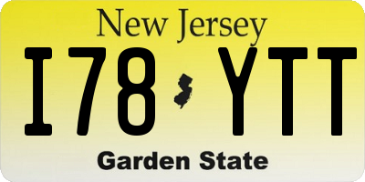 NJ license plate I78YTT