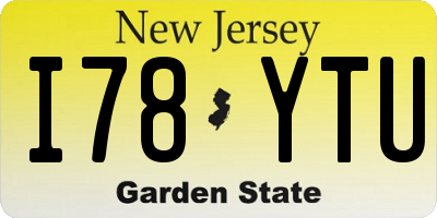 NJ license plate I78YTU