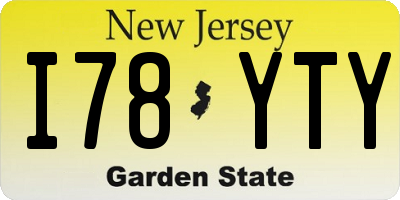 NJ license plate I78YTY