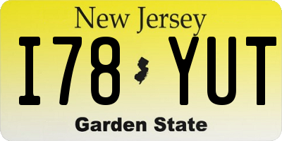 NJ license plate I78YUT