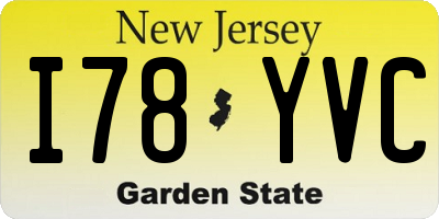 NJ license plate I78YVC