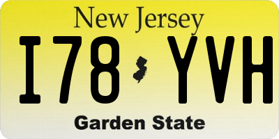 NJ license plate I78YVH