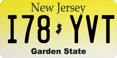NJ license plate I78YVT