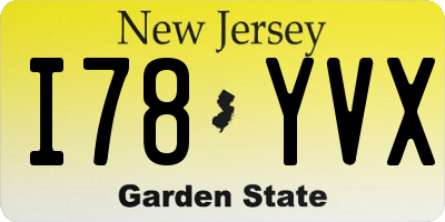 NJ license plate I78YVX