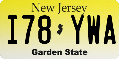 NJ license plate I78YWA