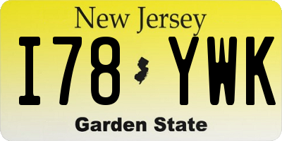 NJ license plate I78YWK