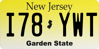 NJ license plate I78YWT