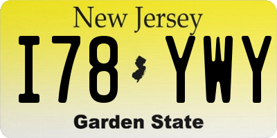 NJ license plate I78YWY