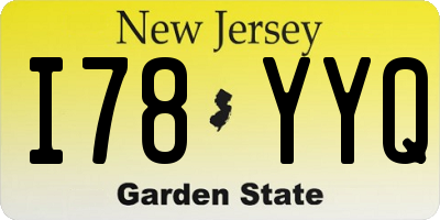 NJ license plate I78YYQ