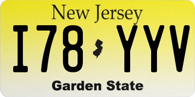NJ license plate I78YYV