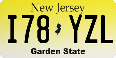 NJ license plate I78YZL