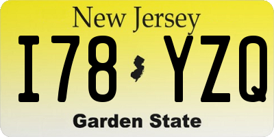NJ license plate I78YZQ