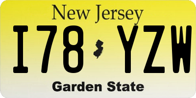 NJ license plate I78YZW