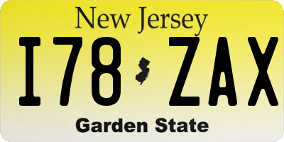 NJ license plate I78ZAX