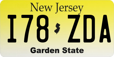 NJ license plate I78ZDA