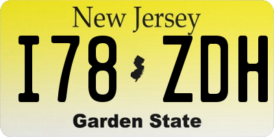 NJ license plate I78ZDH