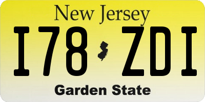 NJ license plate I78ZDI