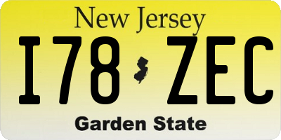 NJ license plate I78ZEC