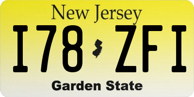 NJ license plate I78ZFI