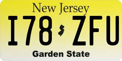 NJ license plate I78ZFU