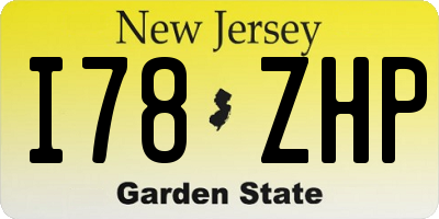 NJ license plate I78ZHP