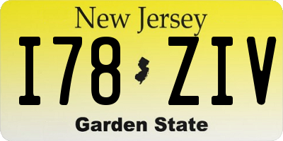 NJ license plate I78ZIV