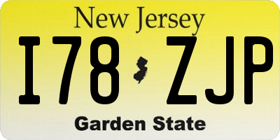 NJ license plate I78ZJP