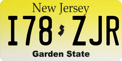 NJ license plate I78ZJR