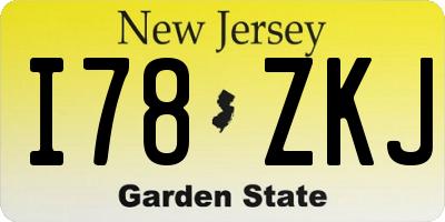 NJ license plate I78ZKJ