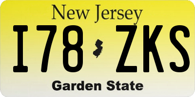 NJ license plate I78ZKS