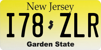NJ license plate I78ZLR