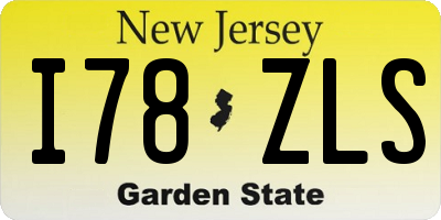 NJ license plate I78ZLS