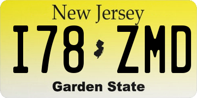 NJ license plate I78ZMD