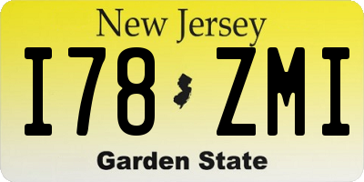 NJ license plate I78ZMI