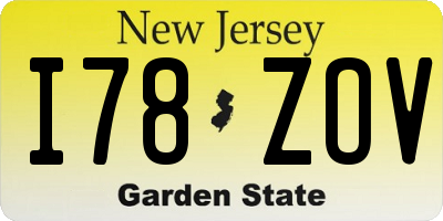 NJ license plate I78ZOV