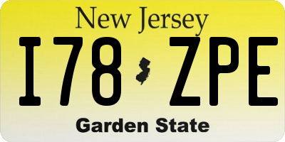 NJ license plate I78ZPE