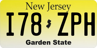 NJ license plate I78ZPH