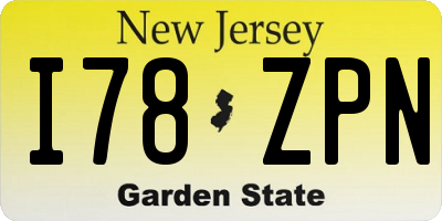 NJ license plate I78ZPN