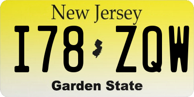 NJ license plate I78ZQW