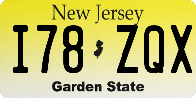 NJ license plate I78ZQX
