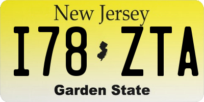 NJ license plate I78ZTA