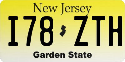 NJ license plate I78ZTH