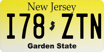 NJ license plate I78ZTN