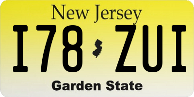 NJ license plate I78ZUI
