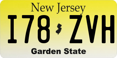 NJ license plate I78ZVH
