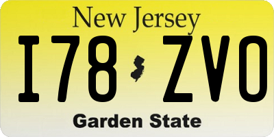 NJ license plate I78ZVO