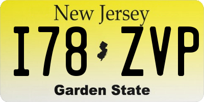 NJ license plate I78ZVP