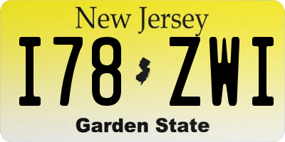 NJ license plate I78ZWI